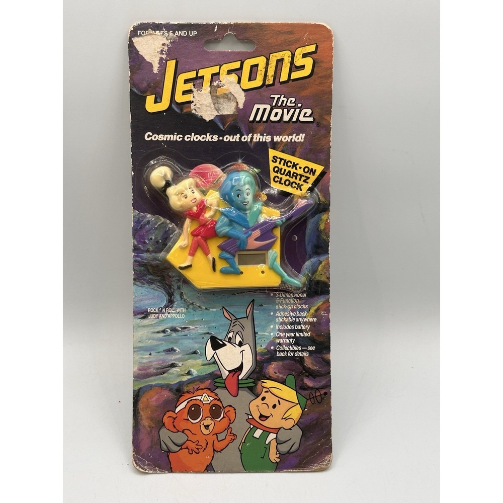 Vintage NOS The Jetsons Movie Stick-on Quartz Clock Judy Jetson and Appollo 1990